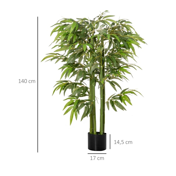 Keinotekoinen bambu iso 140 cm tekokasvi, muoviset keinokasvit ruukussa, tekobambu 780 lehdellä kuin oikea olohuoneeseen Makuuhuoneeseen Toimistopuuta
