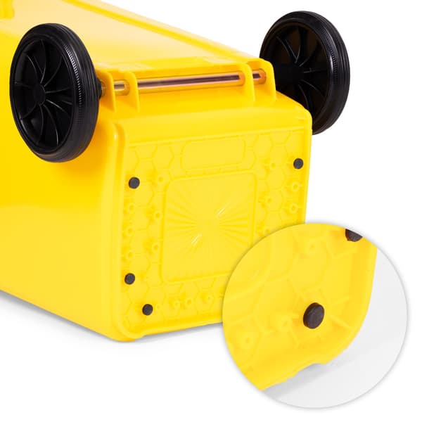 Affaldsbeholdersæt, 3x120L, HDPE, Blå/Grøn/Gul