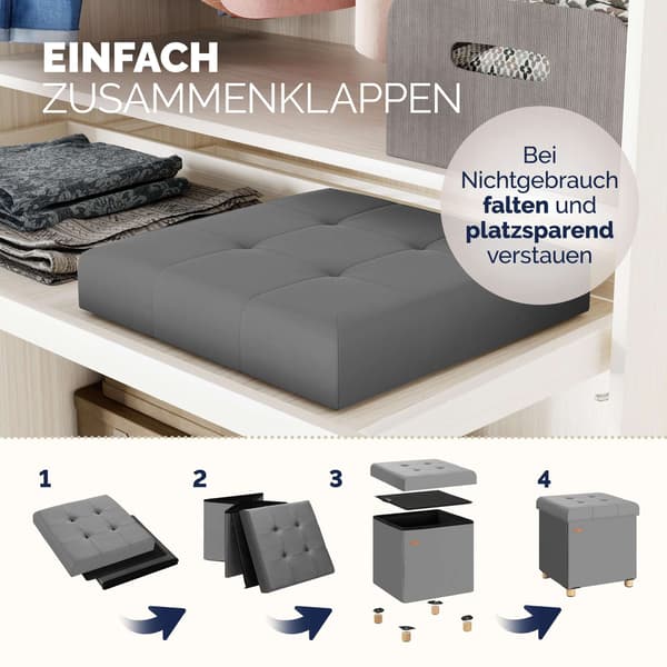 Pall antracit sammet 42x38x38cm hopfällbar