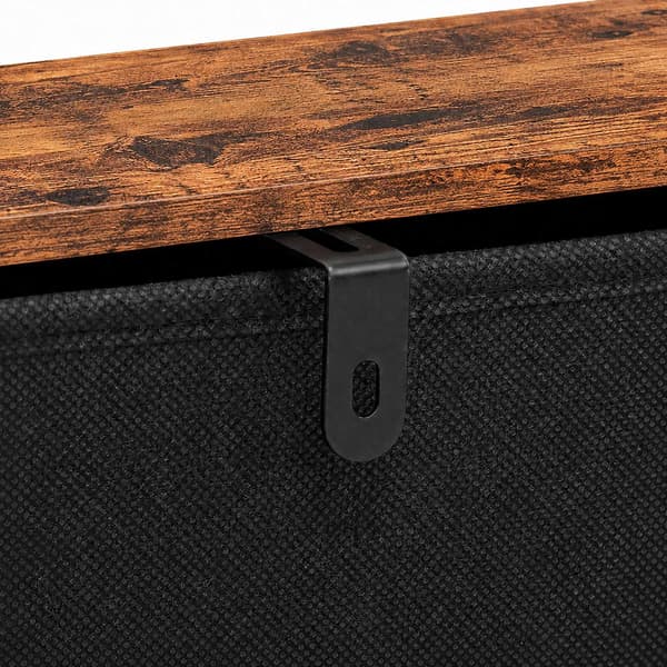 Industriel sort kommode med 5 stofskuffer, 94x45x30 cm