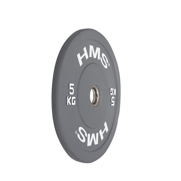 Bumper Olympic Plate, 5 KG, Grå