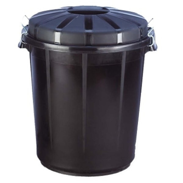 Universal affaldsbeholder med låg, rund, 70L, sort