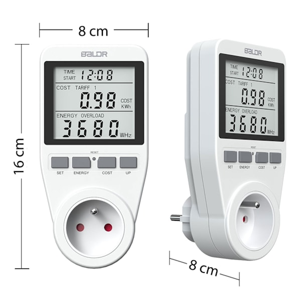 Enfaset elmåler Berdsen BD-990 Hvid