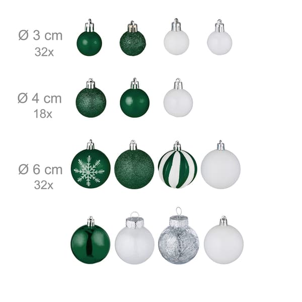 Julgransprydnader Set, 101 plastkulor