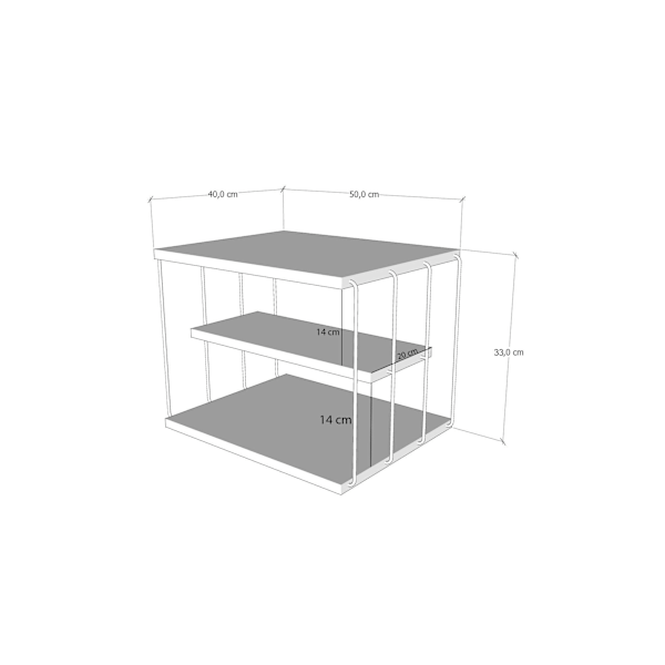 Sidebord Lifon - Sort, Travertin