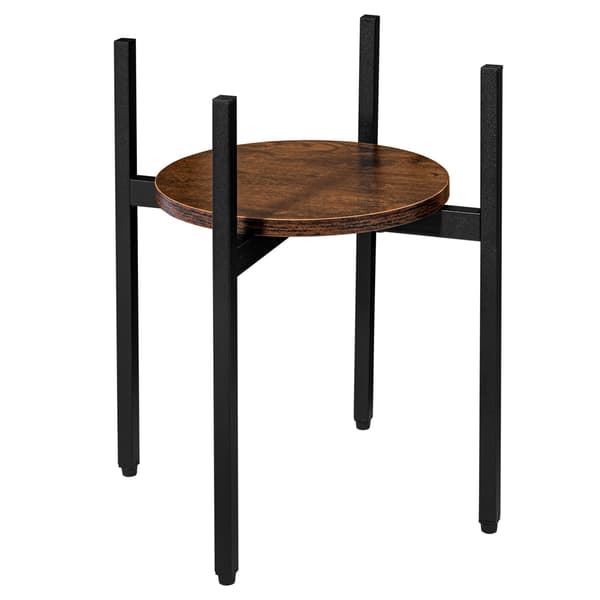 Loft Växtställ, Rustik Ek, Svart Stål, 40 cm
