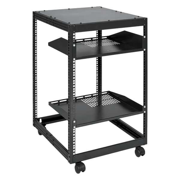 15U serverrack med öppen ram, 4-pelare, 23-40 tum djup