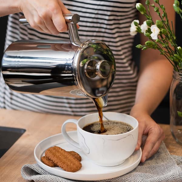 Kaffepresse i rustfrit stål, 1 liters kapacitet