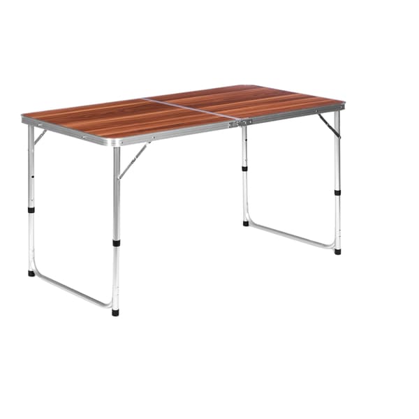 Turistbord foldbart campingbord brun plade 120 x 60 cm