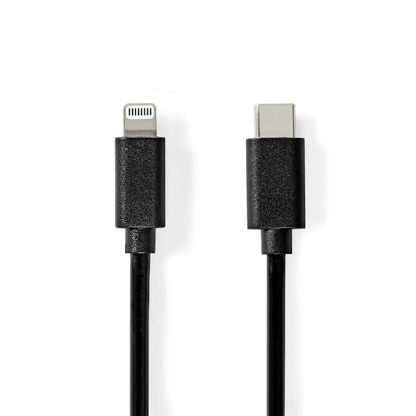 Lightning Kaapeli | USB 2.0 | Apple Lightning 8-Pin | USB-C™ Uros | 480 Mbps | Niklattu | 1.00 m | Pyöreä | PVC | Musta | Label