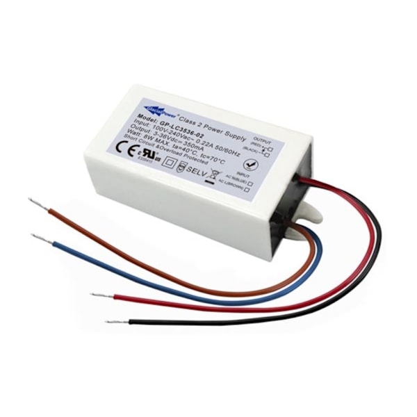 Switching LED Power Supply - Enkel utgång - 8 W - 350 Ma - 3 ~ 36 Vdc - Konstant ström