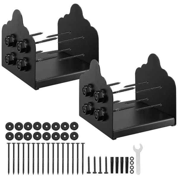 8x8 stolpfästen, kolstål, 2-pack, svarta