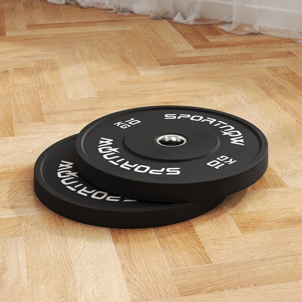 Set med 2 hantelvikter, 2 x 10kg vikter, viktskivor set, viktskivor för 5 cm hantelstång, Ø 50 mm hål, svart