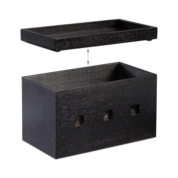 Kabelbox svart bambu