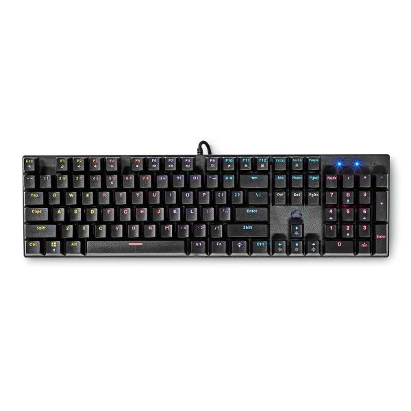 Trådat Gaming Tagentbord | USB Type-A | Mekaniska Nycklar | LED | QWERTY | US Layout | USB ström | Strömkabel längd: 1.50 m | Spel Svart