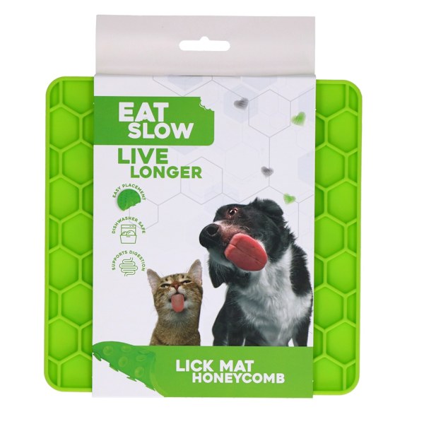Ät Långsamt Lev Längre Lick Mat Honeycomb Green