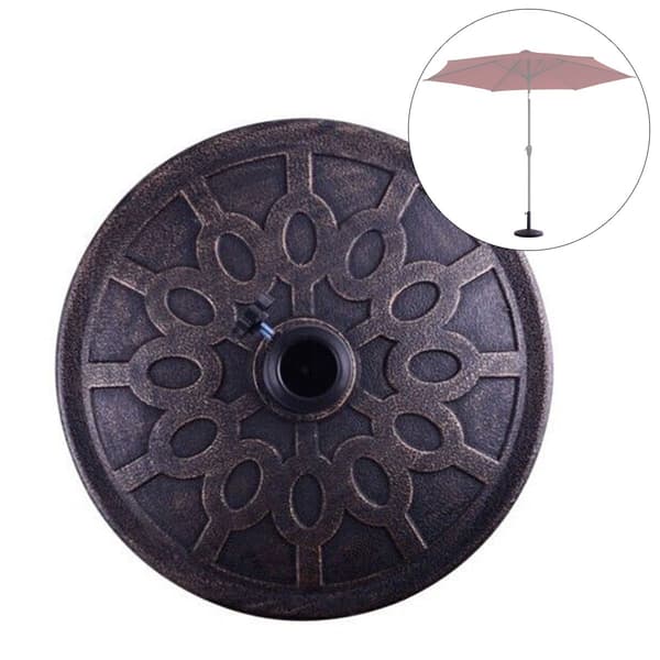 Rund parasolfod i bronze, passer til 38 mm/48 mm stænger