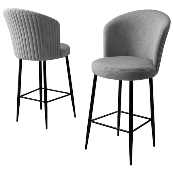 Barstolsset (2 delar) Fora - Grå, Svart