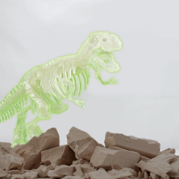 T-Rex fossilgravesæt til børn, selvlysende, 10 dele