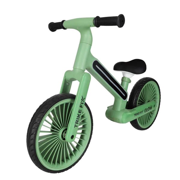 Børnebalancecykel med LED-lys, grøn, 12 tommer