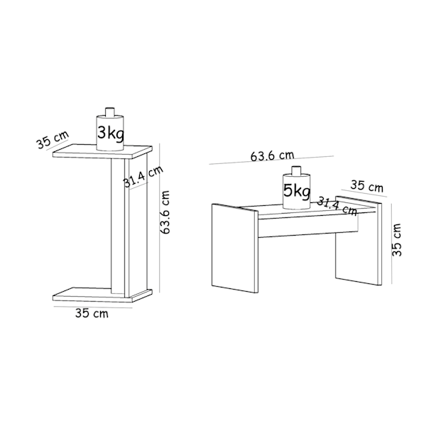 Sidebord Fall - Hvid