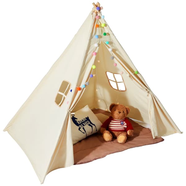 Børneteppe med måtte, vinduer, beige, 1-5 år