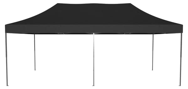 Pop-Up-liikepaviljonki, 3x6 m, musta, vedenpitävä katto