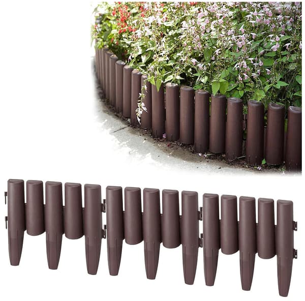 Trädgårdskant Brun 280 cm – 10 delar, UV-resistent