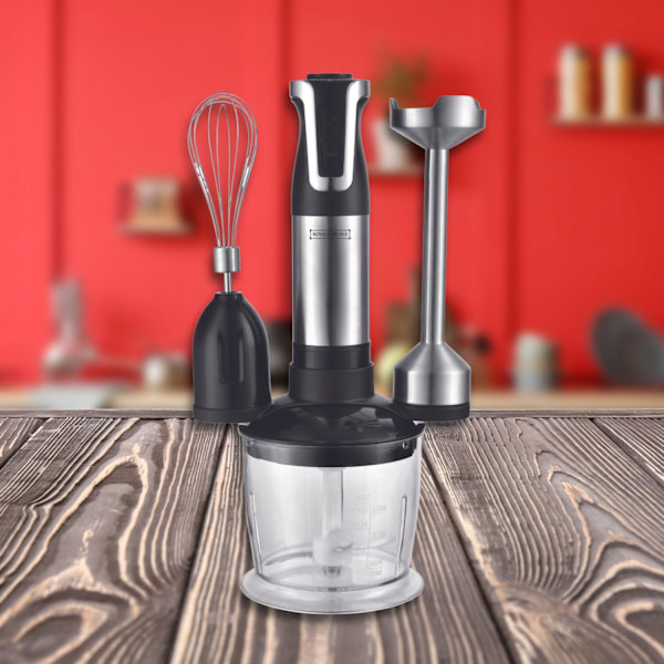 Royalty Line RL-ESMS800BLK: 3-i-1 stavblendersæt - Powerpisker, dykblender, hakker - sort