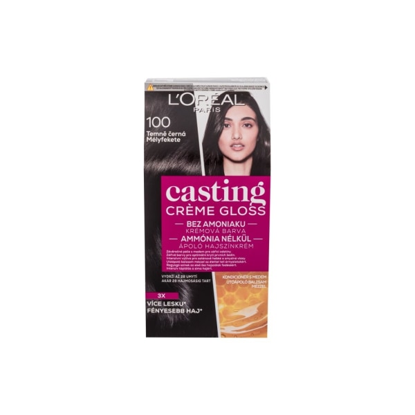 L'Oréal Paris - Casting Creme Gloss 100 Dark Black - For Women, 48 ml