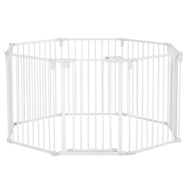 Puppy Run Outdoor Enclosure Suojaportti Ovella, Joustava, Taitettava, 8 Paneelia, 60X76Cm, Valkoinen