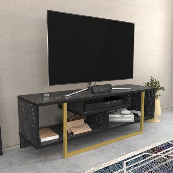 TV Stand Asal 120 - Sort, Guld