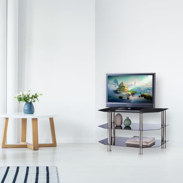 TV bord Sort Glas