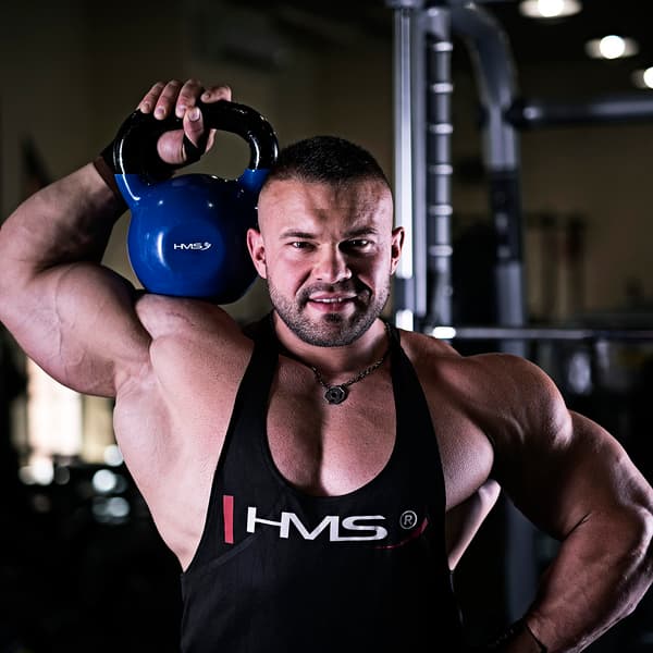 10 kg Støbejern Kettlebell – Blå