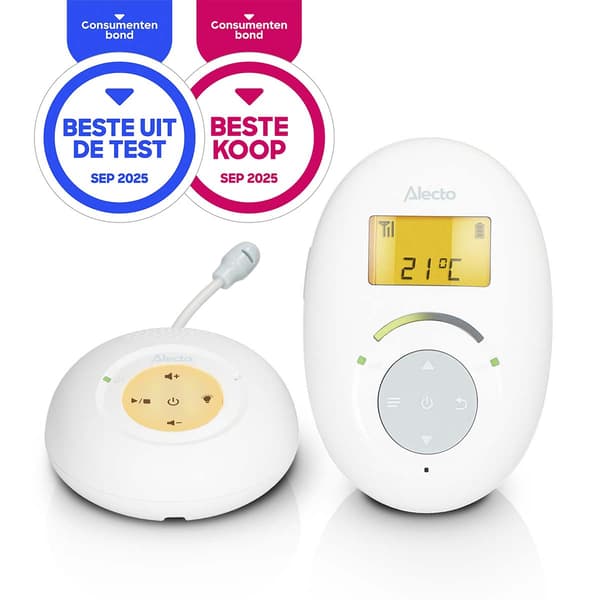 Eco DECT babyalarm, hvid/blå, krystalklar lyd