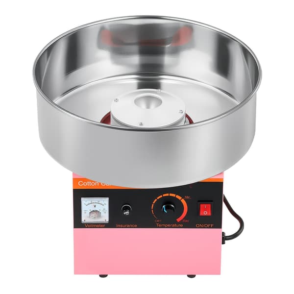 Sockervaddsmaskin 1000W, 38 cm stålskål, rosa