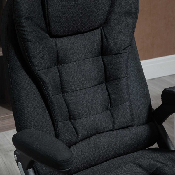 Kontorstol Højdejusterbar Skrivebordsstol Ergonomisk Skum Pp Plast Hørlignende Polyester Sort 65 X 72 X 100-120 Cm