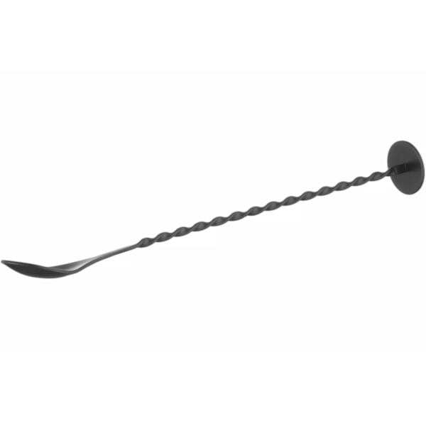 Bartenderske til drinks, cocktails, lang med muddler 280 x 35 mm - sort