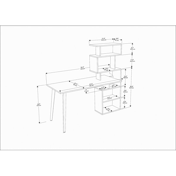 Studiebord Vina - Hvid