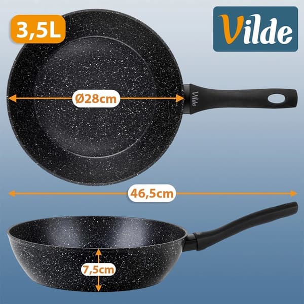 28 cm non-stick stekpanna i granit, diskmaskinssäker