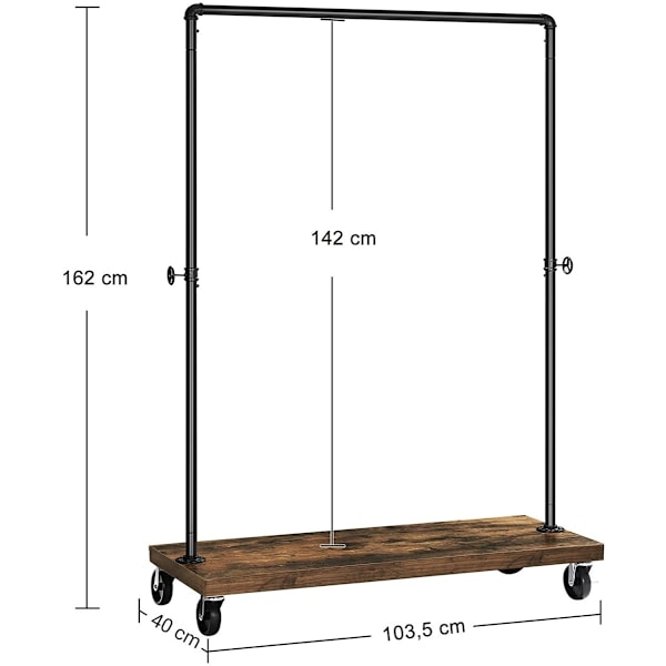 LOFT viemäröinti vaateripustin pyörillä