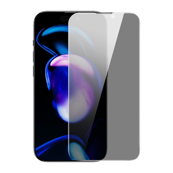 Härdat glas för iPhone 14 Pro helskärm 0,4 mm Anti Spy filter SET