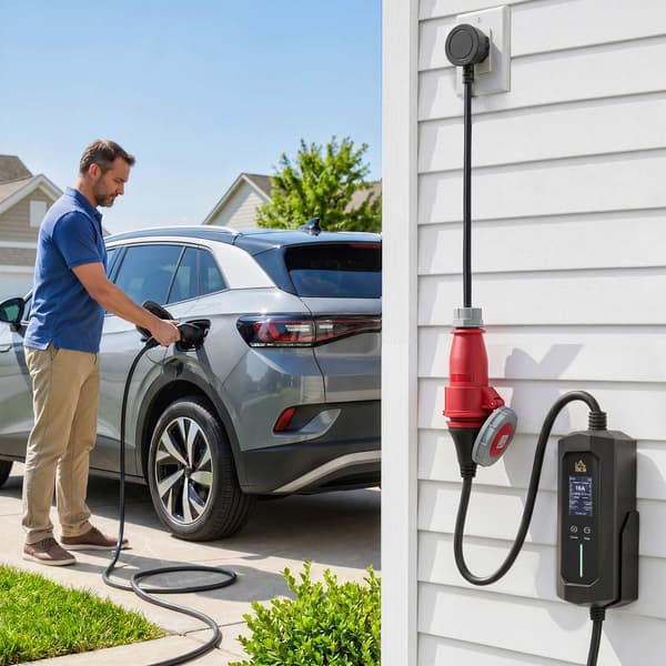 11kW Typ 2 elbilsladdare, 8m kabel, justerbar effekt