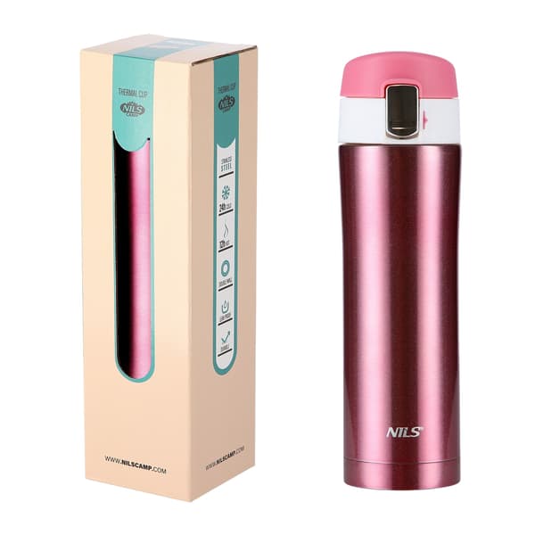 Termisk kopp, rosa, 10 oz, isolerad