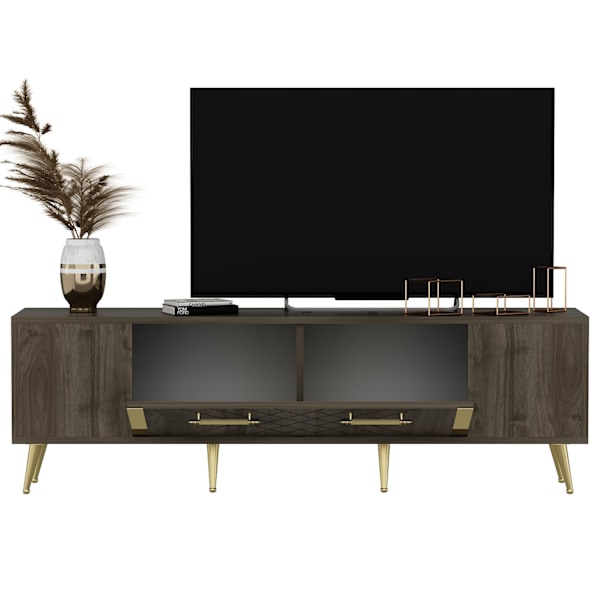 TV Stand Detas - Valnød, Guld