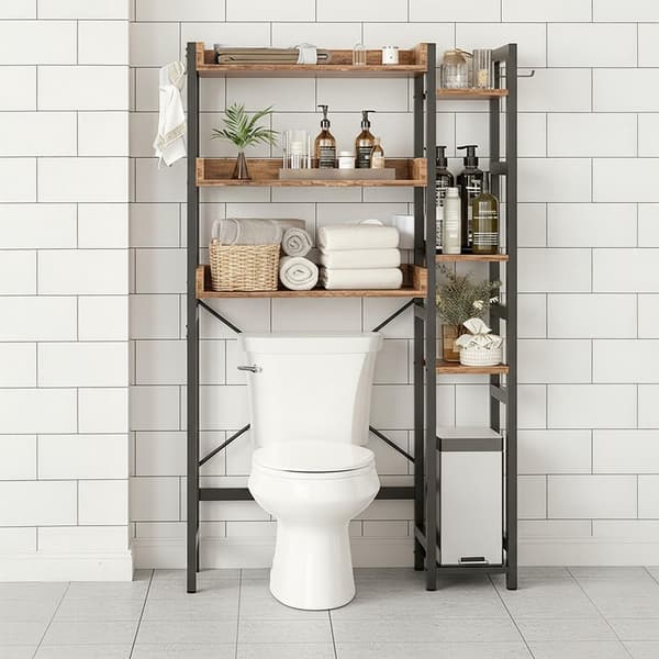 Toilethylde, 3-lags med sidehylder, metal-MDF