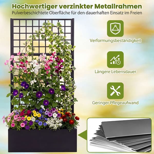 Højbed i metal med espalier – sort
