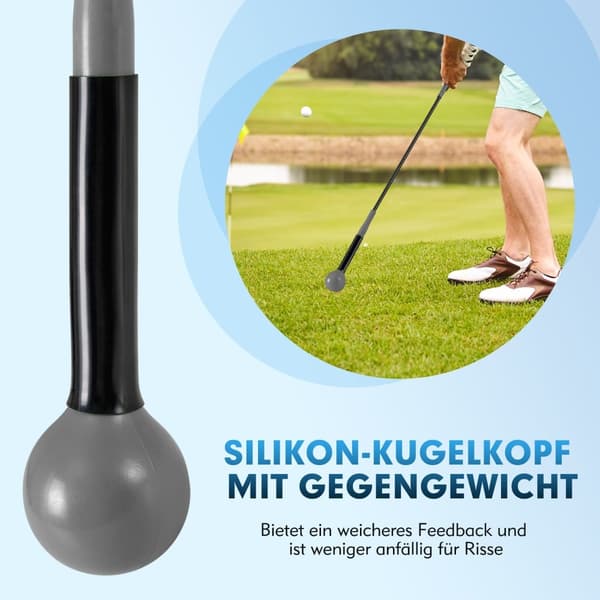 Golf Swing Trainer Hjælpemiddel, 100cm, Vægtet Hoved, Grå