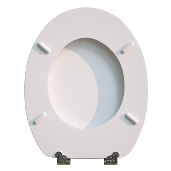 Toalettsits, långsamt stängande, MDF-trä, vit, enkel installation