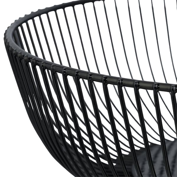 Fruktskål i svart metalltråd – stor, rund design
